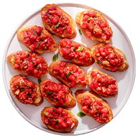 Grilled 88 in Farlie bruschetta plate.